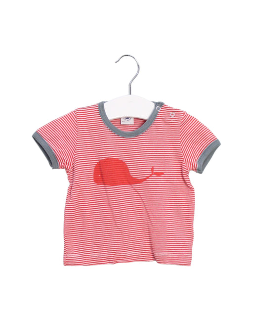A Red Short Sleeve T Shirts from Petit Bateau in size 3-6M for boy. (Front View)