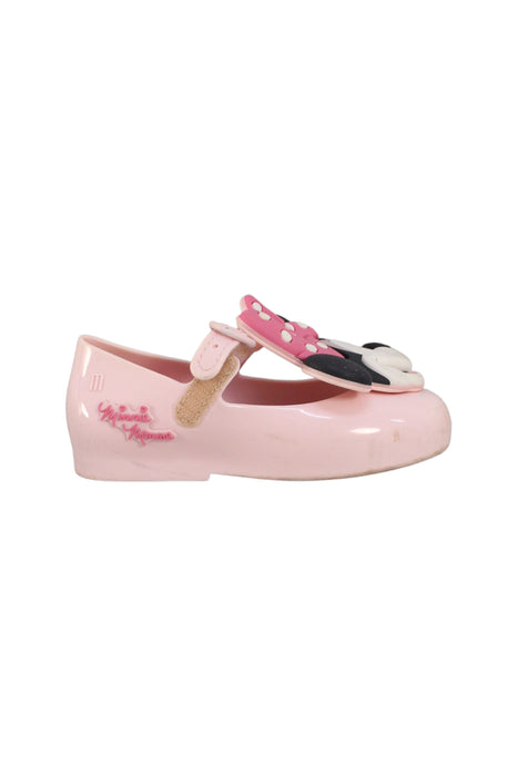 A Pink Flats from Mini Melissa in size 3T for girl. (Back View)