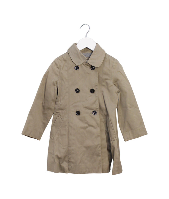 A Brown Coats from Burberry in size 4T for girl. (Front View)