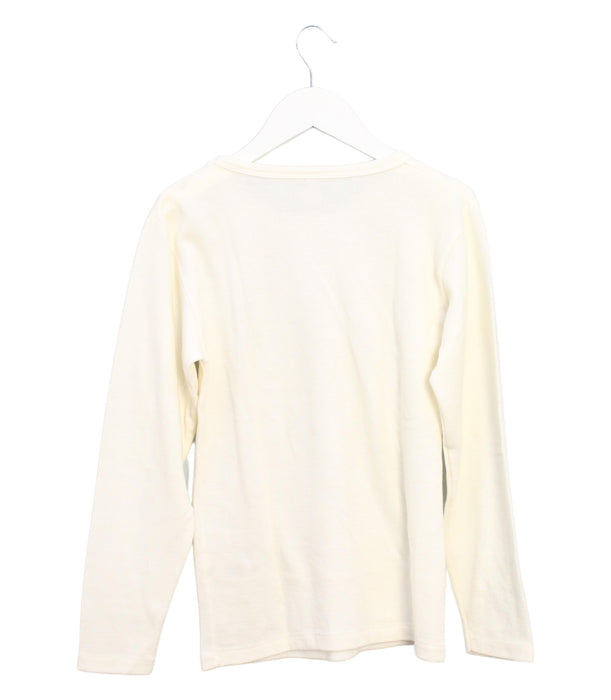 A Ivory Long Sleeve Tops from Petit Bateau in size 12Y for girl. (Back View)