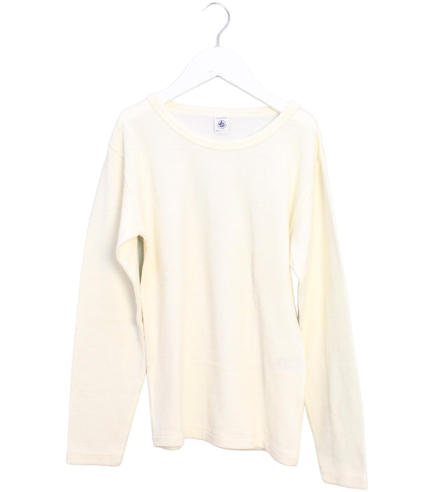 A Ivory Long Sleeve Tops from Petit Bateau in size 12Y for girl. (Front View)