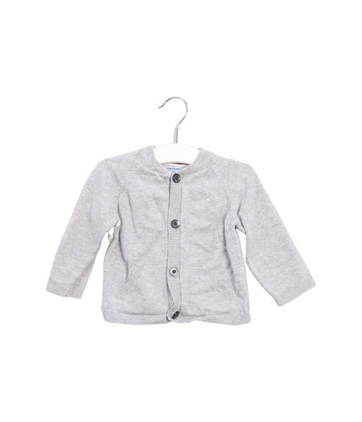 A Grey Cardigans from Jacadi in size 6-12M for boy. (Front View)