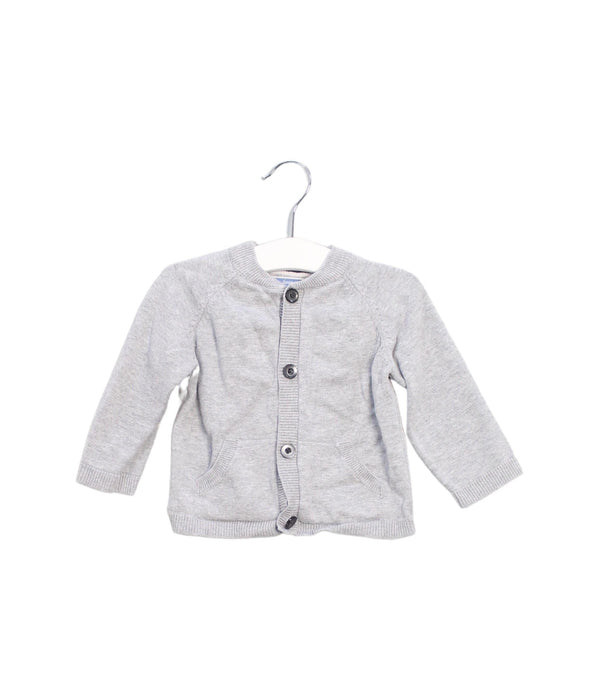 A Grey Cardigans from Jacadi in size 6-12M for boy. (Front View)