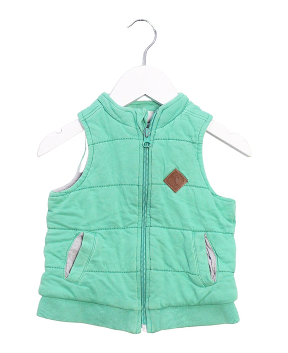A Green Outerwear Vests from Purebaby in size 12-18M for boy. (Front View)
