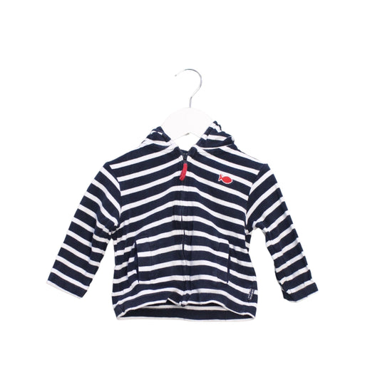 A Navy Zippered Sweatshirts from Weekend à la mer in size 6-12M for boy. (Front View)