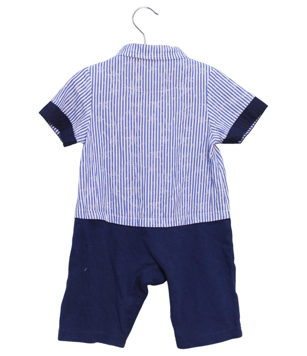A Blue Short Sleeve Rompers from Chickeeduck in size 12-18M for boy. (Back View)