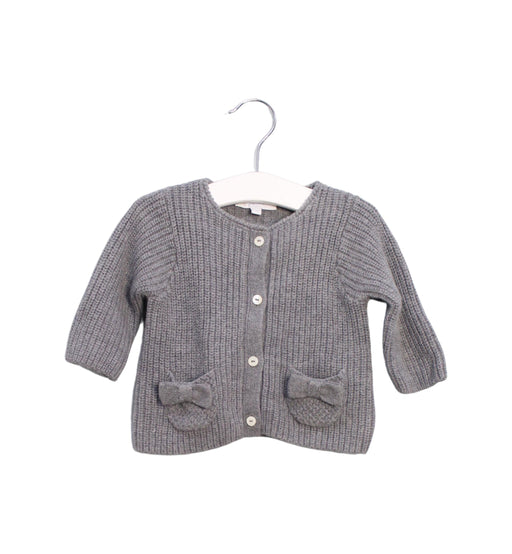 A Grey Cardigans from Jacadi in size 0-3M for girl. (Front View)