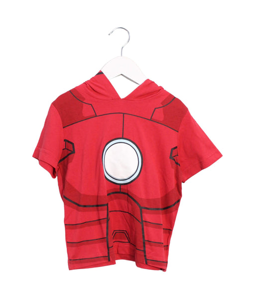 A Red Short Sleeve Tops from Marvel in size 4T for boy. (Front View)