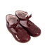 A Burgundy Flats from Jacadi in size 3T for girl. (Front View)