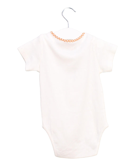 A White Short Sleeve Bodysuits from Chateau de Sable in size 6-12M for girl. (Back View)