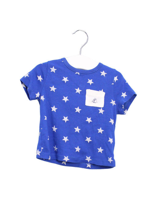 A Blue Short Sleeve Tops from Petit Bateau in size 6-12M for boy. (Front View)