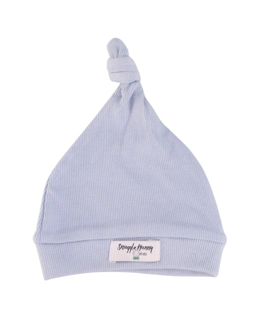 A Blue Beanies from Snuggle Hunny in size Newborn for boy. (Front View)