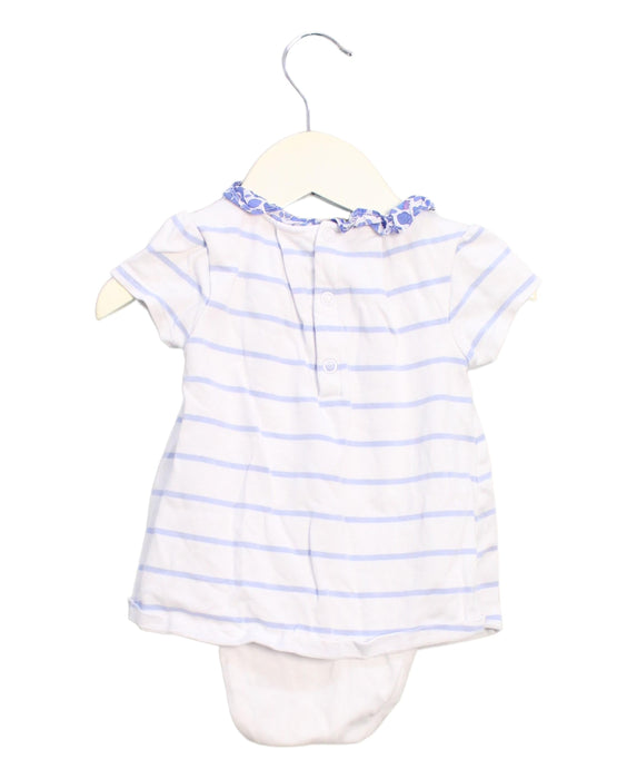 A White Short Sleeve Bodysuits from Jacadi in size 3-6M for girl. (Back View)