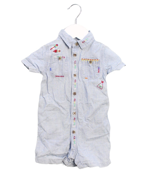 A Blue Short Sleeve Rompers from Ralph Lauren in size 3-6M for girl. (Front View)