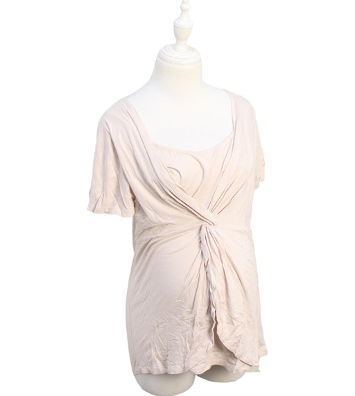 A Pink Short Sleeve Tops from Seraphine in size S for maternity. (Front View)