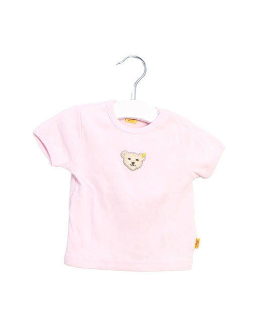 A Pink Short Sleeve T Shirts from Steiff in size 0-3M for girl. (Front View)