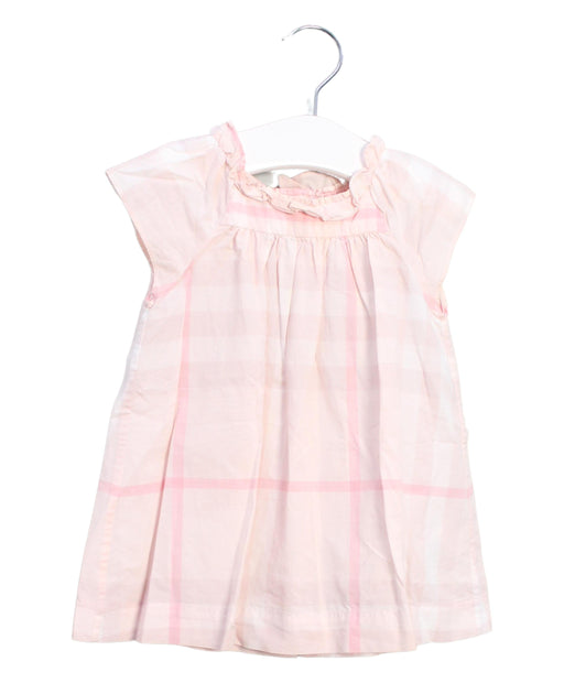 A Pink Short Sleeve Dresses from Burberry in size 6-12M for girl. (Front View)