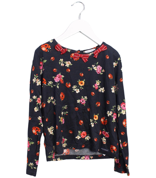 A Black Long Sleeve Tops from Dolce & Gabbana in size 7Y for girl. (Front View)