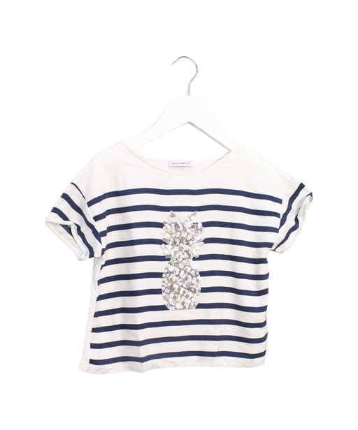 A Ivory Short Sleeve Tops from Dolce & Gabbana in size 6T for girl. (Front View)