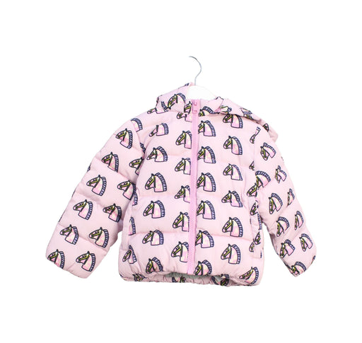A Pink Puffer/Quilted Jackets from Stella McCartney in size 3T for girl. (Front View)