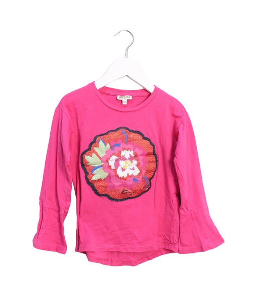 A Pink Long Sleeve Tops from Kenzo in size 5T for girl. (Front View)
