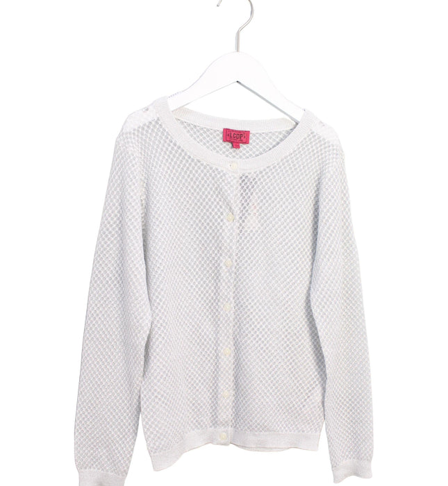 A Silver Cardigans from La Compagnie des Petits in size 12Y for girl. (Front View)