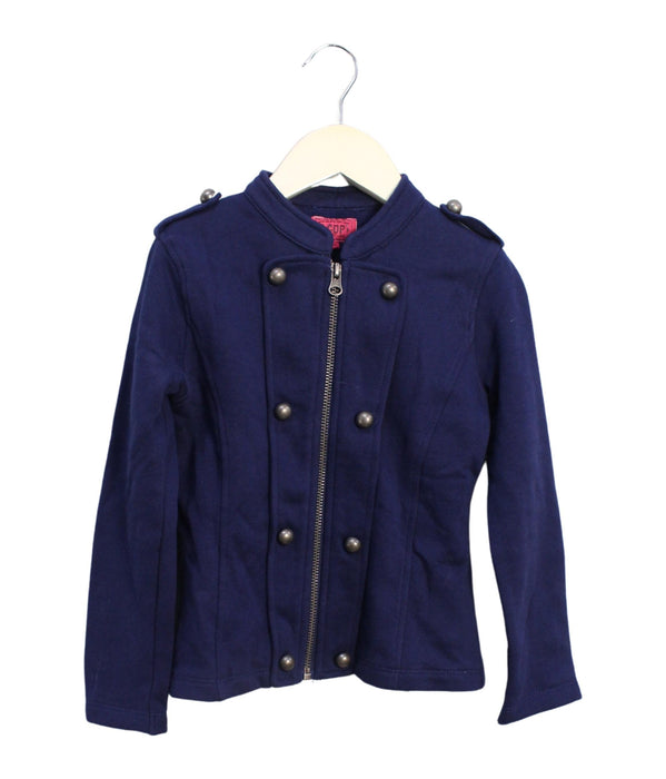 A Navy Lightweight Jackets from La Compagnie des Petits in size 5T for girl. (Front View)