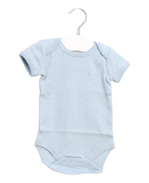 A Blue Short Sleeve Bodysuits from Boden in size 0-3M for girl. (Front View)