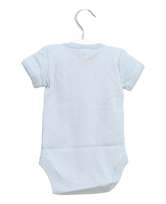 A Blue Short Sleeve Bodysuits from Boden in size 0-3M for girl. (Back View)