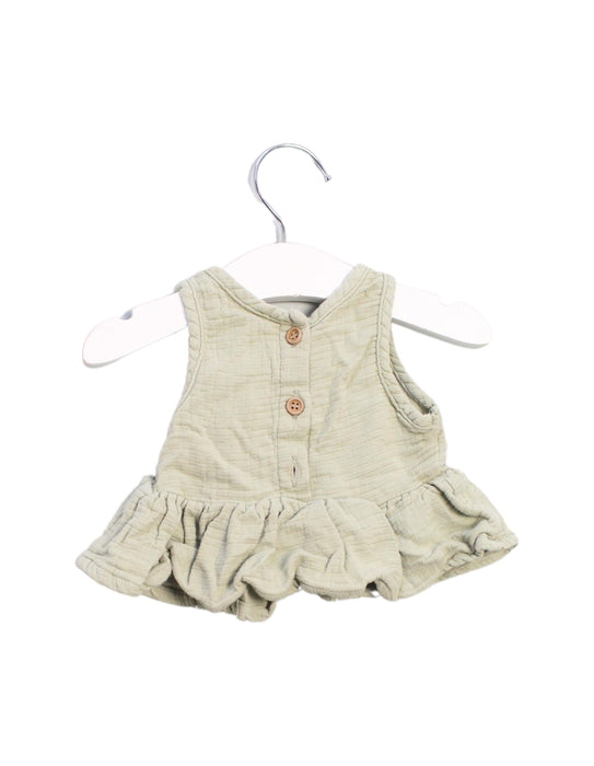 A Green Sleeveless Tops from Quincy Mae in size 6-12M for girl. (Back View)