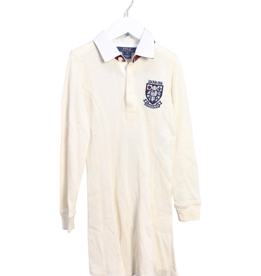 A Ivory Long Sleeve Dresses from Polo Ralph Lauren in size 6T for girl. (Front View)