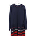 A Navy Long Sleeve Dresses from Tartine et Chocolat in size 10Y for girl. (Front View)