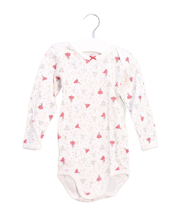 A White Long Sleeve Bodysuits from Petit Bateau in size 18-24M for girl. (Front View)