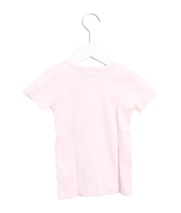 A Pink Short Sleeve T Shirts from Petit Bateau in size 5T for girl. (Back View)