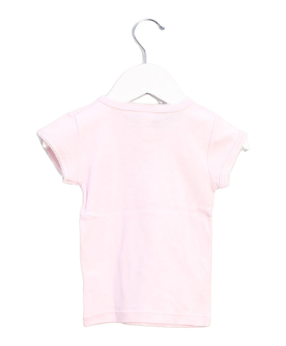A Pink Short Sleeve T Shirts from Petit Bateau in size 2T for girl. (Back View)