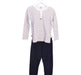 A Navy Pyjama Sets from Petit Bateau in size 5T for girl. (Front View)