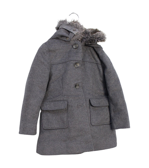A Grey Coats from Jacadi in size 4T for girl. (Front View)