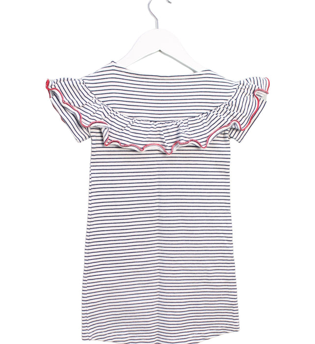 A White Short Sleeve Dresses from Petit Bateau in size 5T for girl. (Back View)