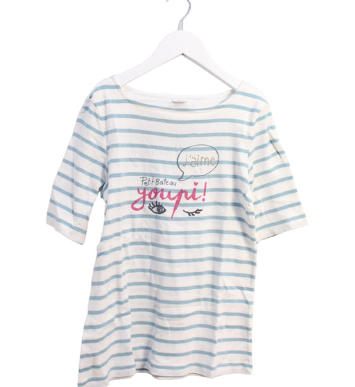 A White Short Sleeve Tops from Petit Bateau in size 12Y for girl. (Front View)