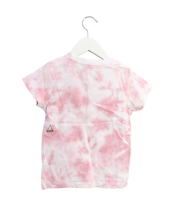 A Pink Short Sleeve T Shirts from Eleven Paris in size 4T for girl. (Back View)