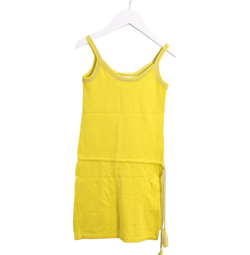 A Yellow Sleeveless Dresses from Excuse My French in size 4T for girl. (Front View)