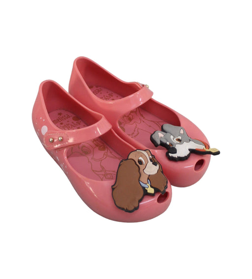 A Pink Flats from Mini Melissa in size 4T for girl. (Front View)