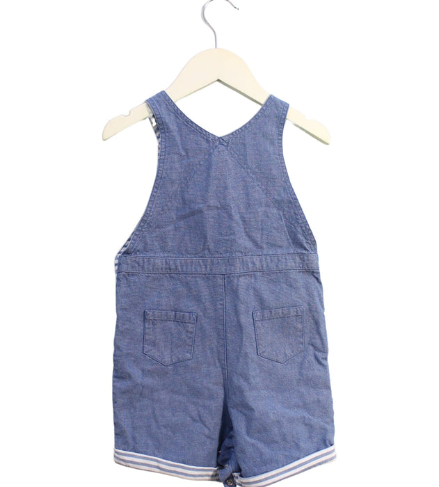 A Blue Overall Shorts from The Little White Company in size 12-18M for boy. (Back View)
