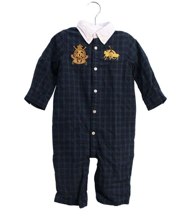 A Green Long Sleeve Jumpsuits from Ralph Lauren in size 6-12M for boy. (Front View)