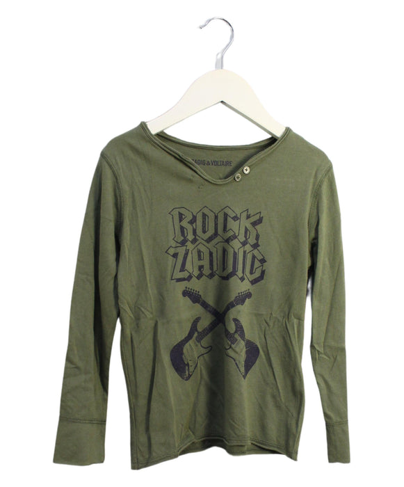 A Green Long Sleeve Tops from Zadig & Voltaire in size 5T for boy. (Front View)
