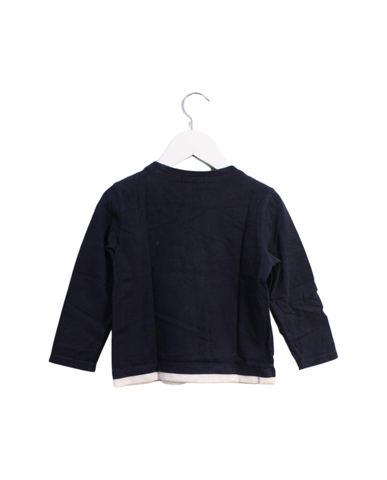 A Navy Long Sleeve Tops from Comme Ca Ism in size 2T for boy. (Back View)