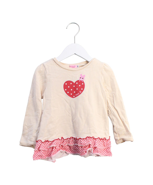 A Peach Crewneck Sweatshirts from Miki House in size 2T for girl. (Front View)