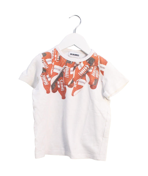 A White Short Sleeve T Shirts from Dirk Bikkembergs in size 4T for boy. (Front View)