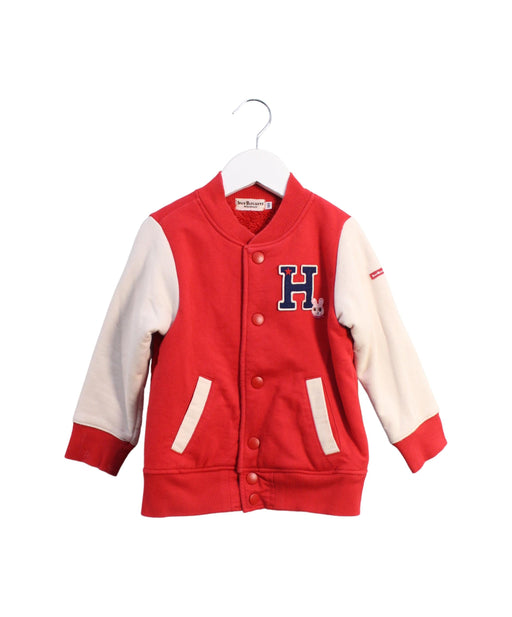 A Red Lightweight Jackets from Miki House in size 2T for boy. (Front View)