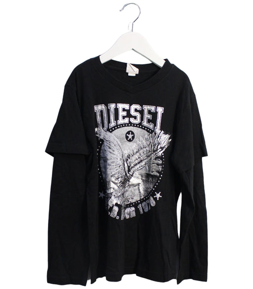 A Black Long Sleeve Tops from Diesel in size 8Y for boy. (Front View)